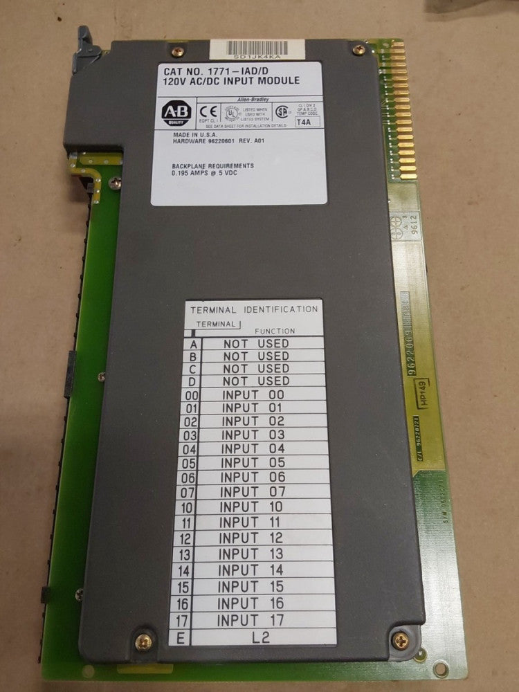 ALLEN BRADLEY 1771-IAD/D AC/DC INPUT MODULE  