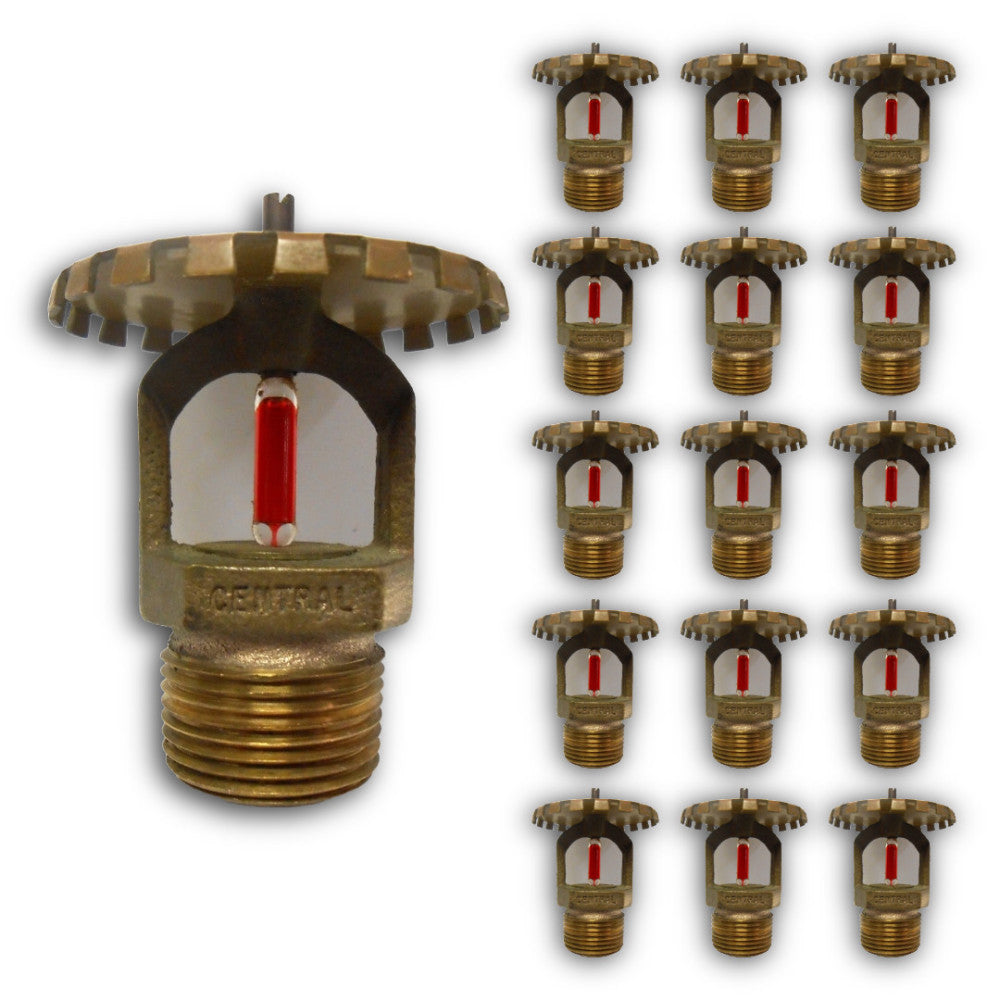 CENTRAL BRASS SPRINKLER HEADS (LOT OF 16) MODEL LD ELO .64 - RED 3/4" NPT