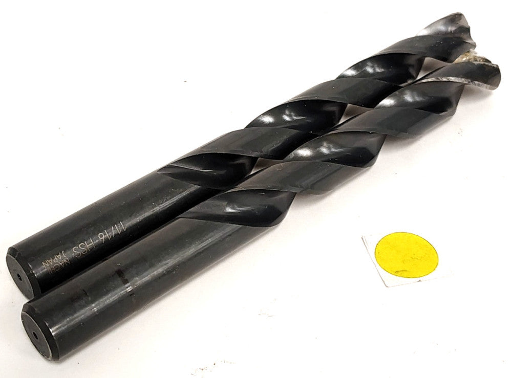 UNBRANDED 2 FLUTE 11/16" DRILL BITS 5-1/2" FLUTE LENGTH 8" OAL HSS **LOT OF 2***