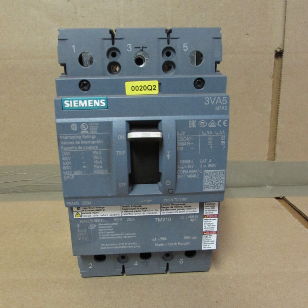 SIEMENS, 3VA5225-5ED31-0AA0, 250A CIRCUIT BREAKER, XLNT TAKEOUT! MAKE OFFER!!