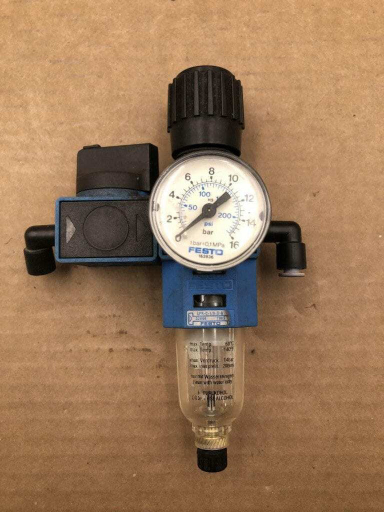FESTO LFR-C-1/8-S-B Air Filter Regulator 140°F 200PSI
