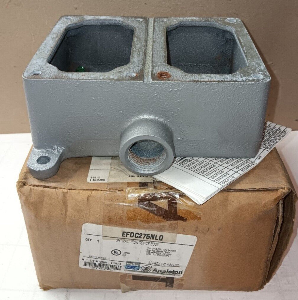 NEW APPLETON EFDC275NLQ 2-GANG HAZARDOUS LOCATION CONTROL STATION MOUNTING BODY
