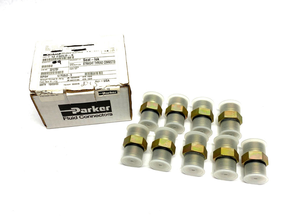 Parker 12 F5OLO-S Seal-Lok Straight Threaded Connector BOX OF 9