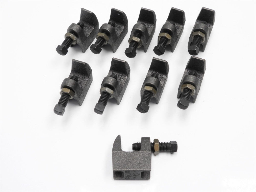 (10-Pack) 1/2" Junior Top Beam Clamp, 3/4" Max Flange, Plain, Ductile Iron, Blac