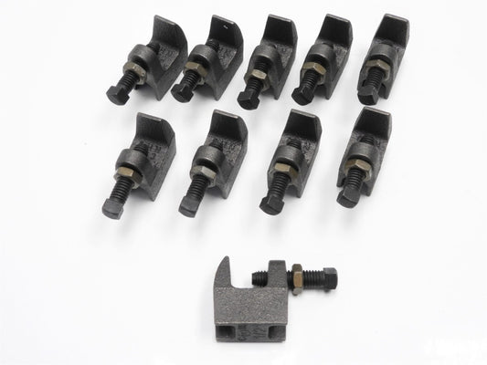 (10-Pack) 1/2" Junior Top Beam Clamp, 3/4" Max Flange, Plain, Ductile Iron, Blac