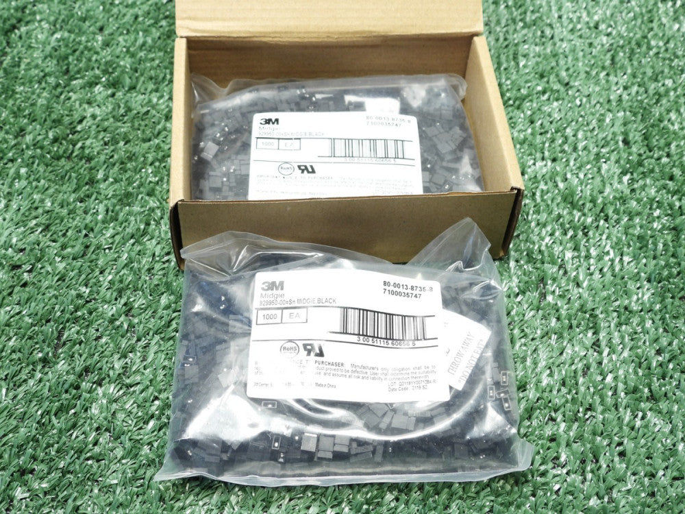 (2000 PCS) 3M Midgie 929950-00 Shunt Connector Black 0.100"
