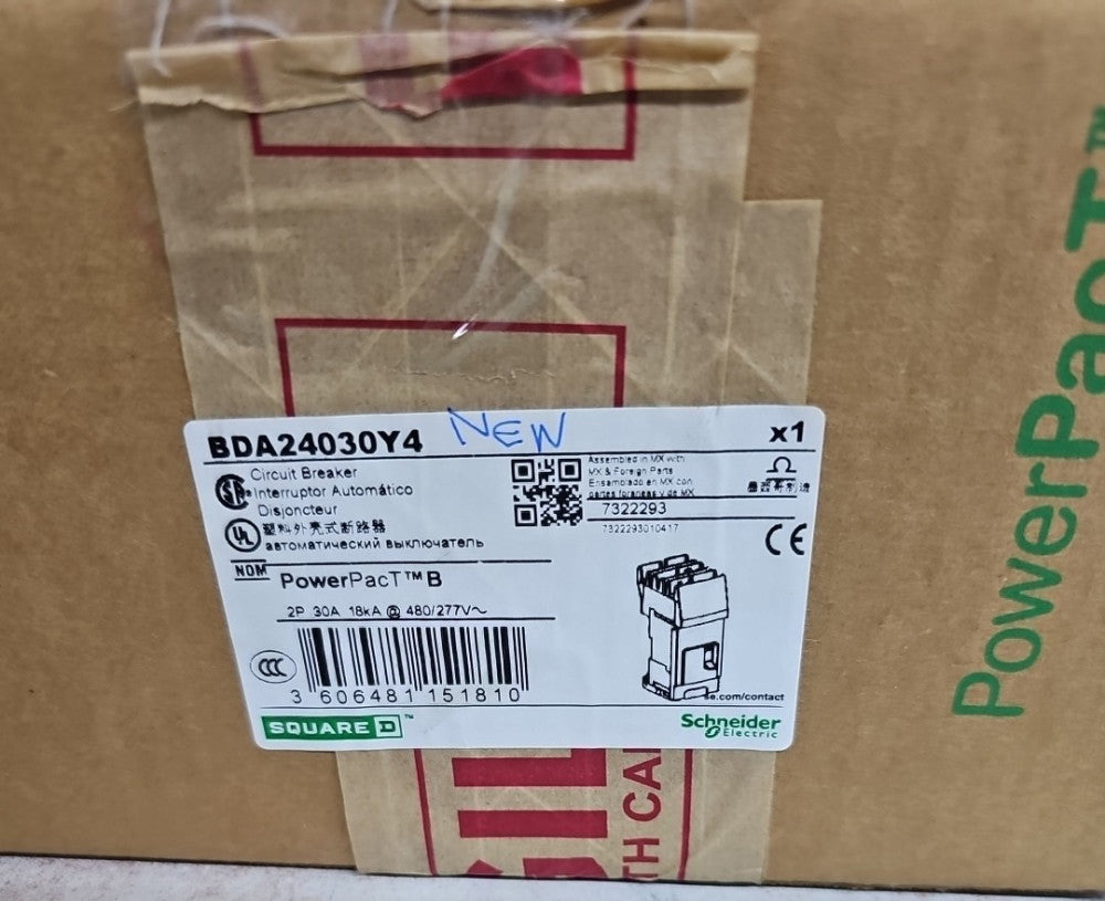 Square D BDA24030Y4 PowerPact 30A 2 Pole Circuit Breaker NEW