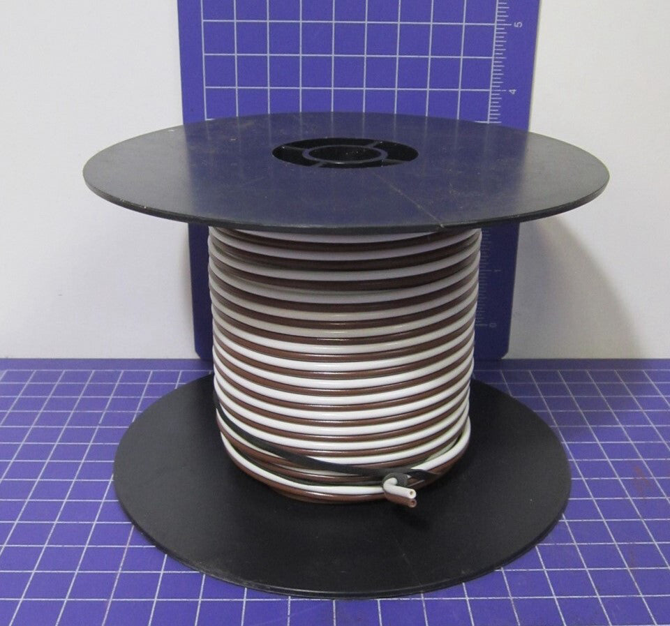 2-Wire Bonded Parallel - White/Brown 100 Feet, 16 Gauge 16/2 Stranded