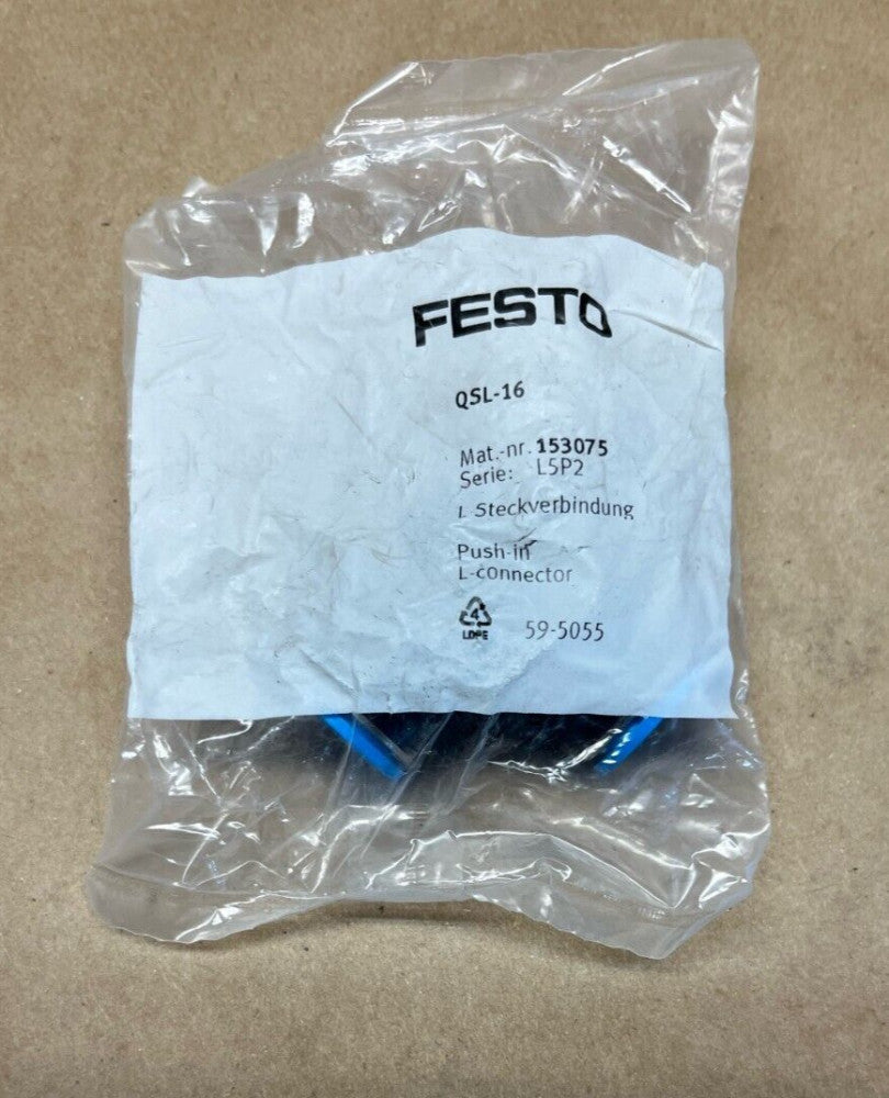 FESTO QSL-16 153075 Push-In L-Connector