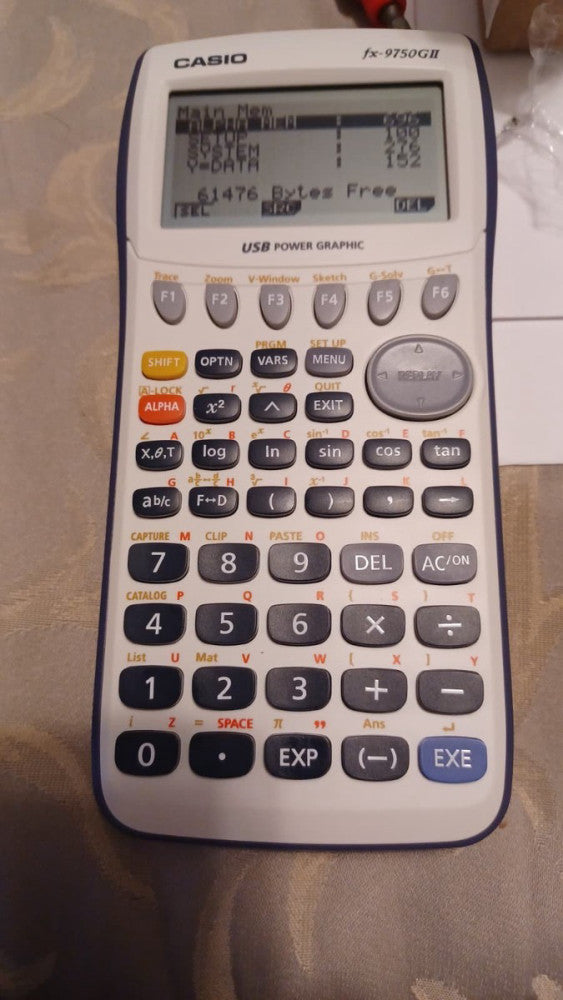 Casio FX-9750GII Graphing Calculator White USB Cover Included Tested Works