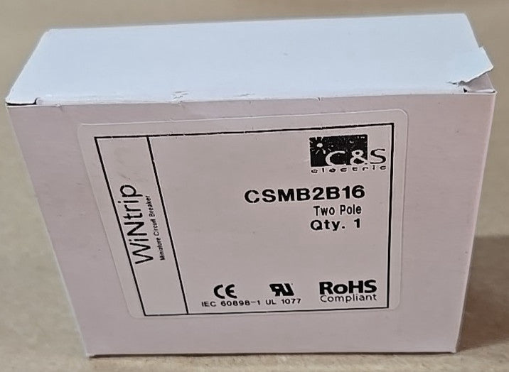 New C&S WINtrip circuit breaker CSMB2B16 2P 16A 240V  DIN RAIL