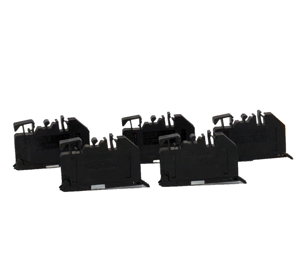 Lot of 5: Allen Bradley 1492-H Terminal Blocks, 500V, Black, 4mm