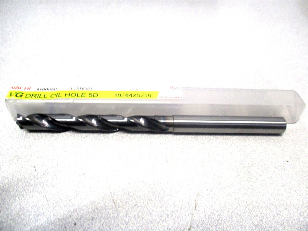 Nachi (1388791) 19/64" x 5/16" x 118mm OAL 2-Flute Carbide 5D Oil Hole Drill