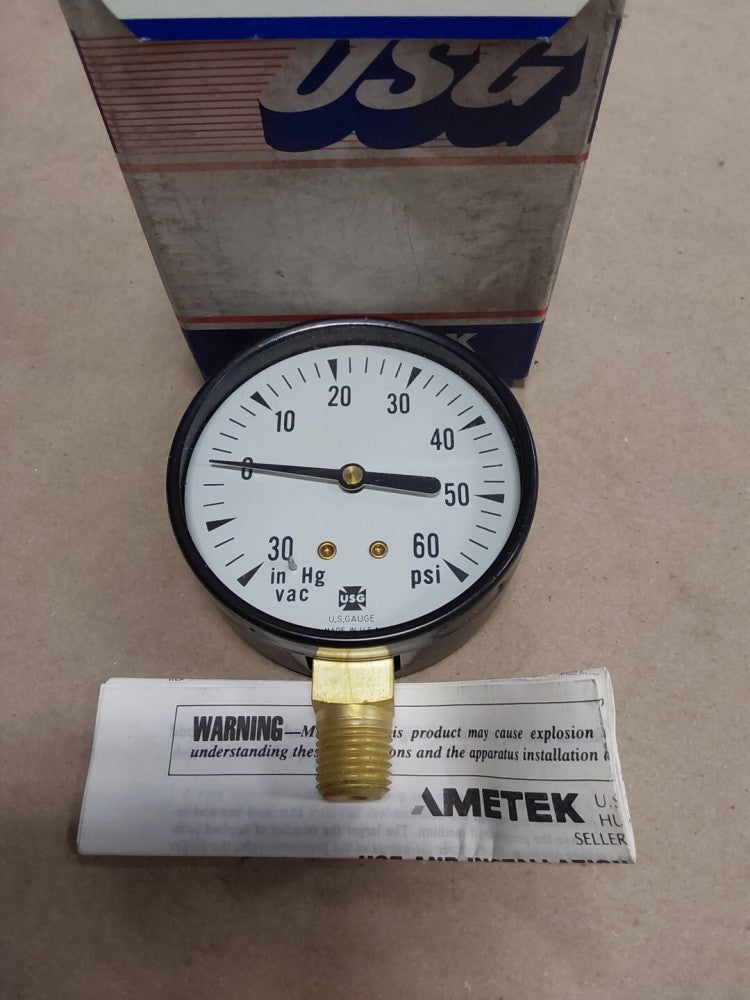 NEW 2 1/2" USG P-500 0-60 PSI Pressure Gauge 1/4 ANPT
