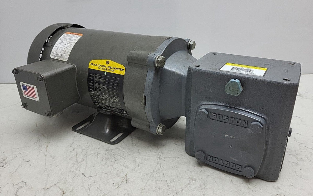 Boston Gear F715-15-B5-G 15:1 Speed Reducer Baldor CM3546 1 Hp 208-230/460V 3Ph