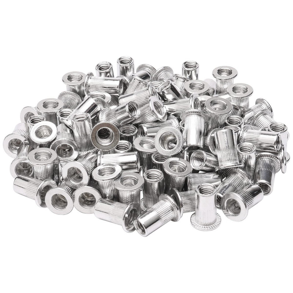 100 Pcs M5 5 mm Flat Head Aluminum Rivet Nut Blind Insert Nut