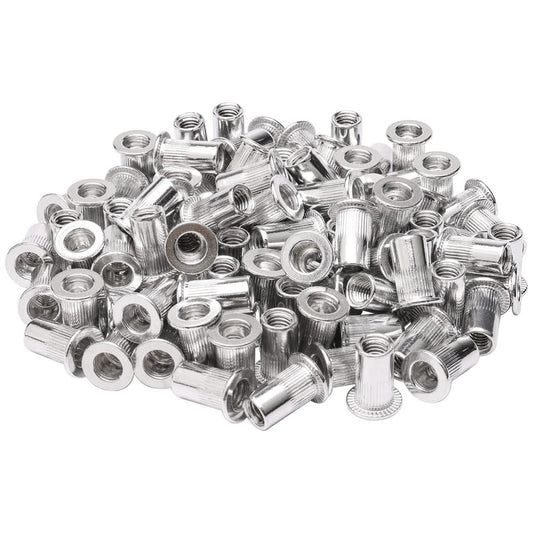 100 Pcs M5 5 mm Flat Head Aluminum Rivet Nut Blind Insert Nut