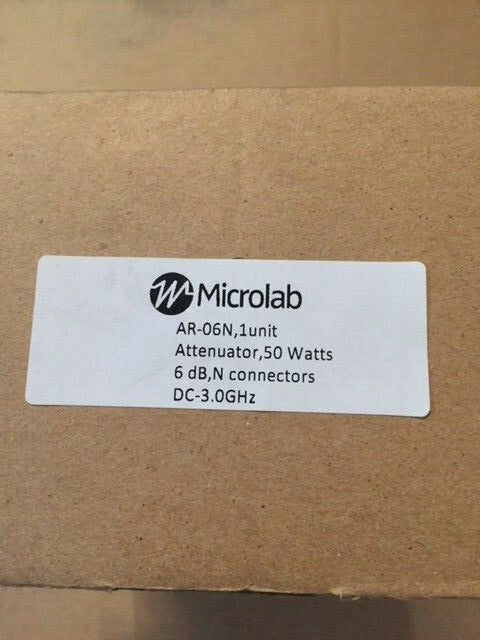 Microlab Ar-06N Attenuator 50 Watts 6db N Connectors Dc-3.0 GHz (NEW)