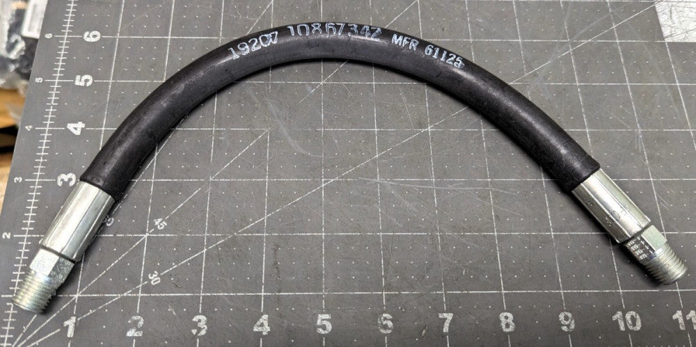 ¼” X 15” Braided Wire 4500 PSI Fuel/Oil Hydrocarbon 4AN Male Non-Swivel [B5S2]