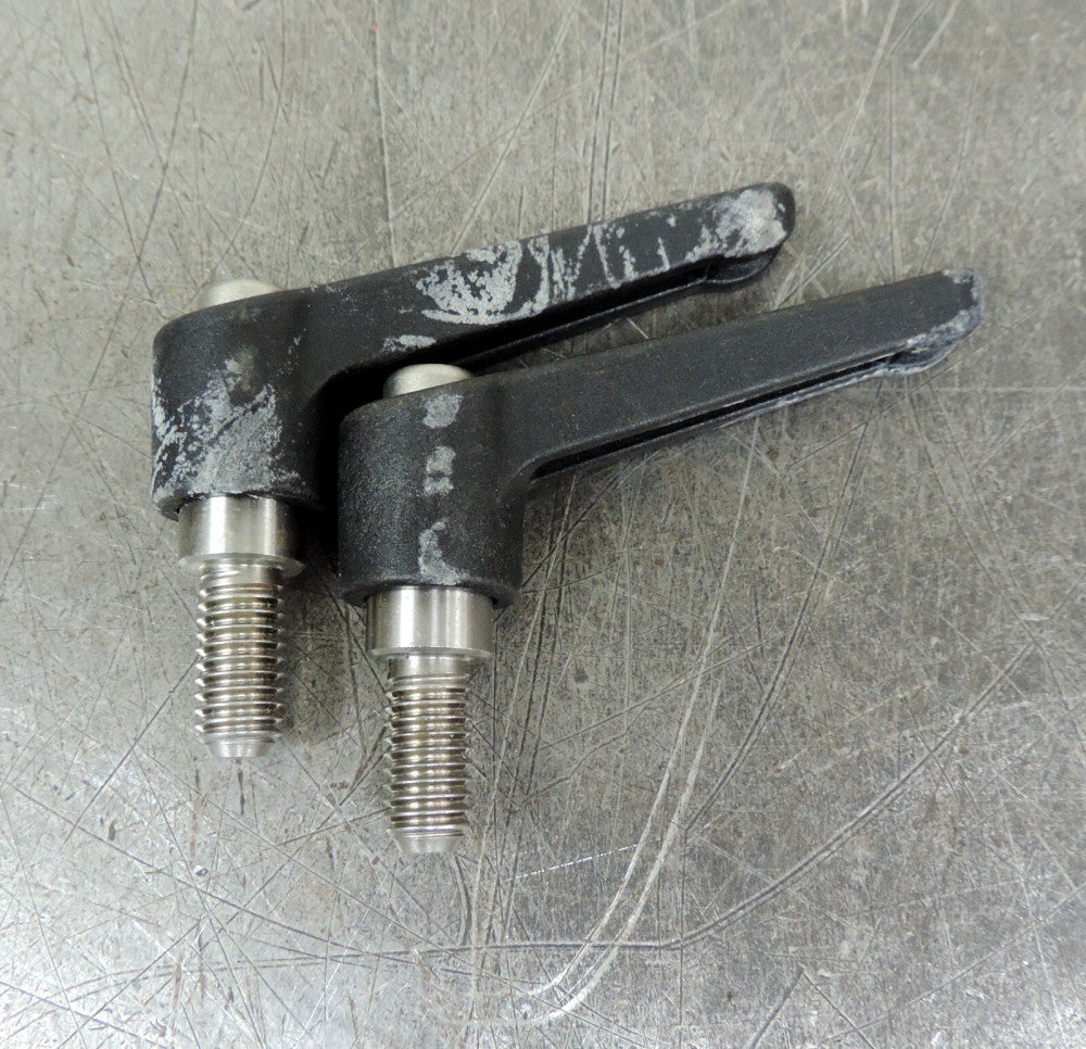 Lot of (2) Kipp New Adjustable Handles Stainless Steel External Thread Blk 3/8"