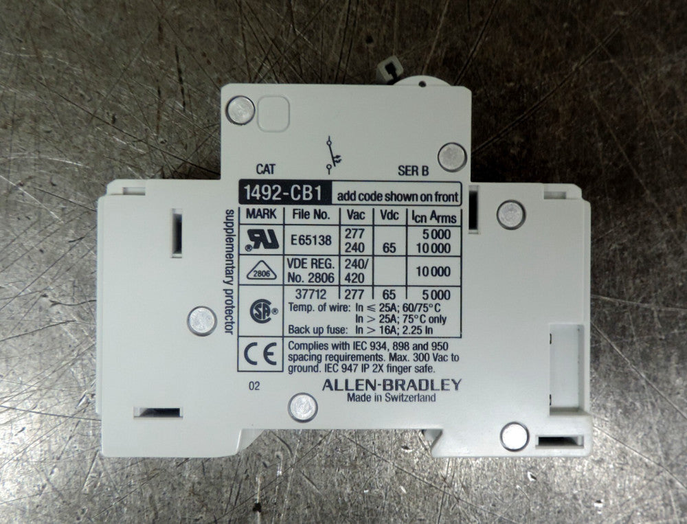 Allen Bradley AB 1492-CB1F010 Circuit Breaker Series B 1492-CB1