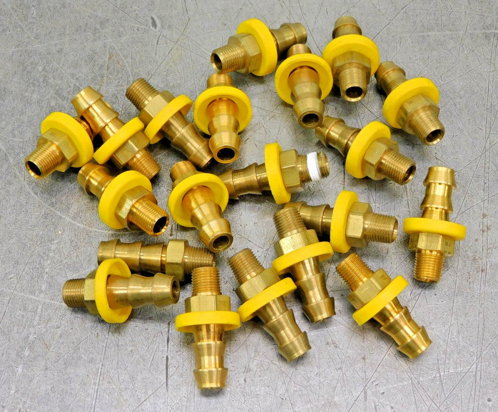 Brass Hose Barb Adapter Fitting 1/8" NPT x 1/4" Tube DIA Lot of Twenty (20)