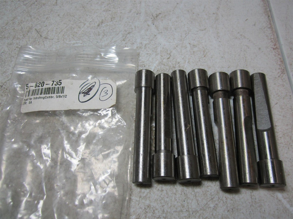 TMX (5-620-735) 5/8 x 1/2 Carbon Steel Interchangeable Counterbore Pilot - Qty 7