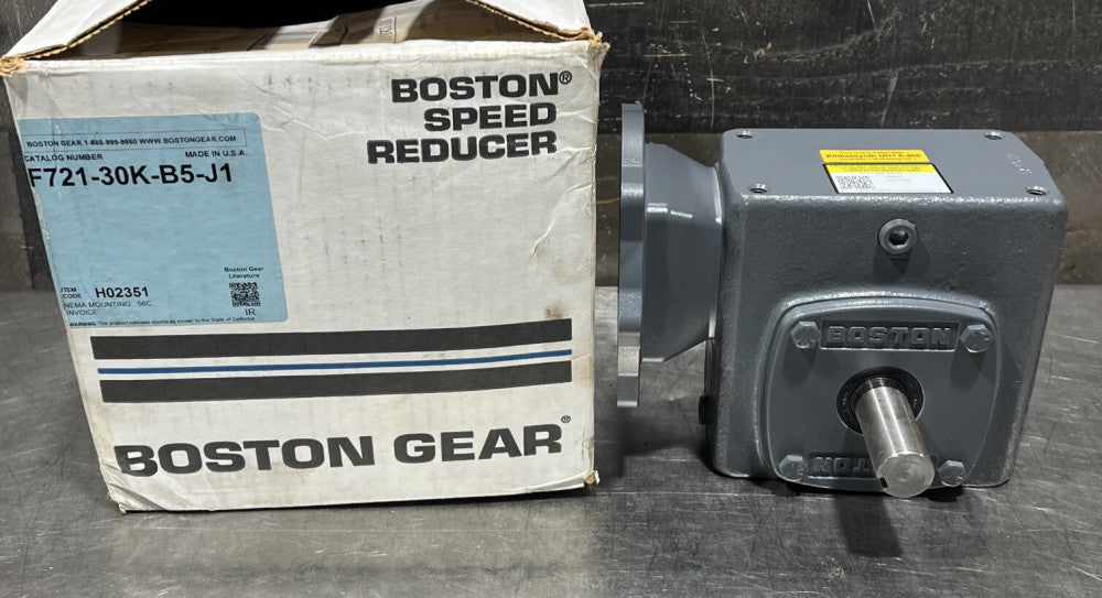 Boston Gear F721-30K-B5-J1 WORM SPEED REDUCER Nos Surplus