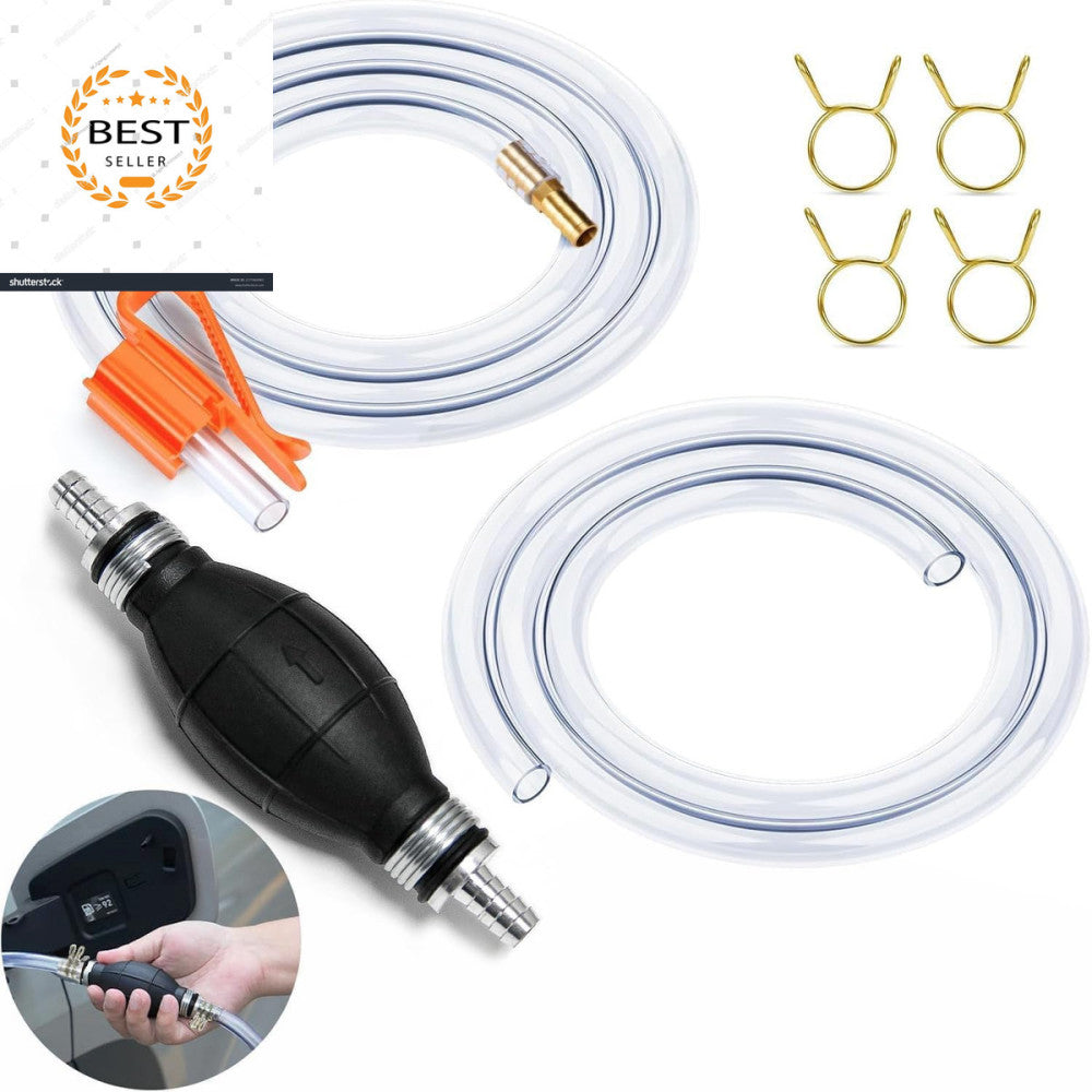 Gasoline Siphon Hose, Gas Oil Water Fuel Transfer Siphon Pump, Portable Widely U