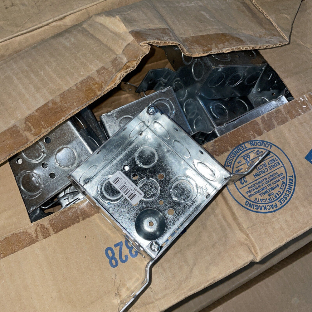 (BOX OF 25) THOMAS & BETTS 25 PCS 4" SQ BOX 2-1/8" DEEP  52171 CV1/2 3/4 NIB