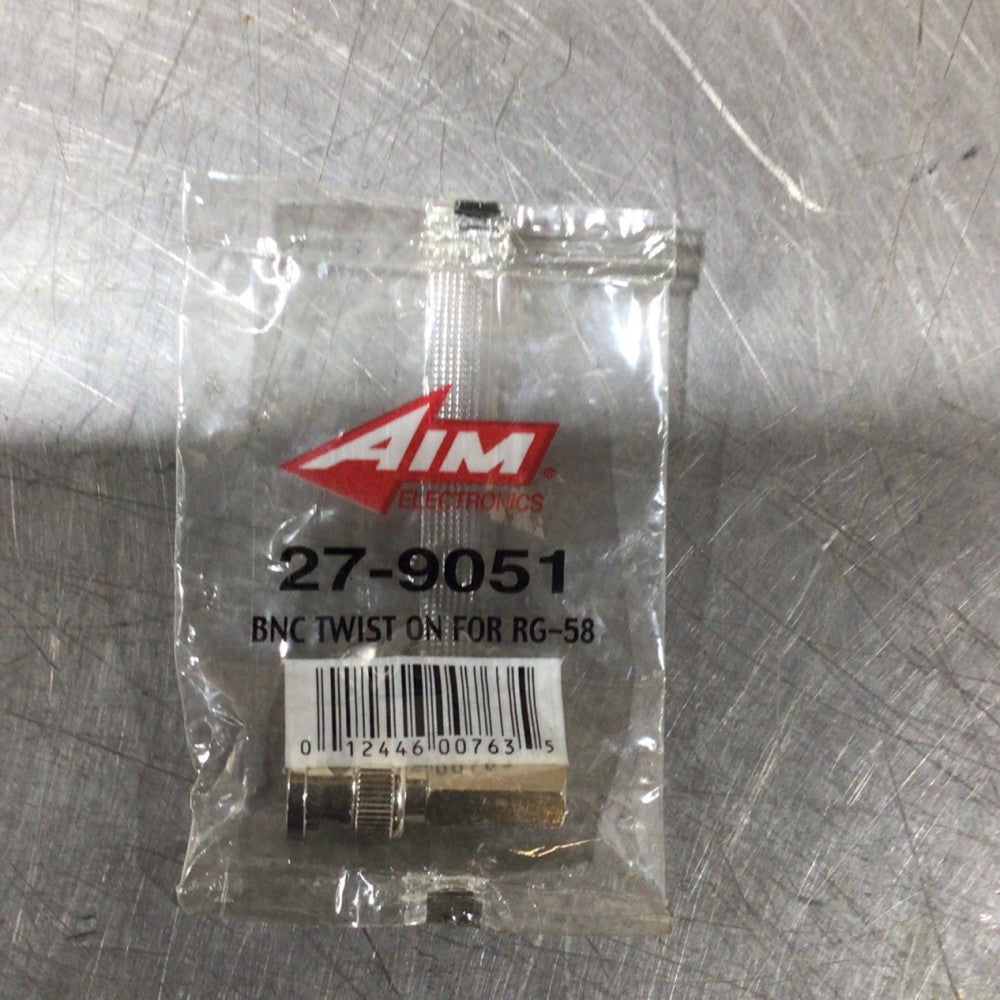 LOT OF 4 AIM ELECTRONICS 27-9051 BNC TWIST-ON CONNECTOR FOR RG-58