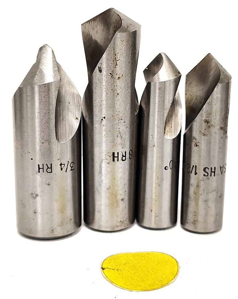 ASSORTED LOT SPOTTING DRILL BITS 90° STEEL MATERIAL ***LOT OF 4**