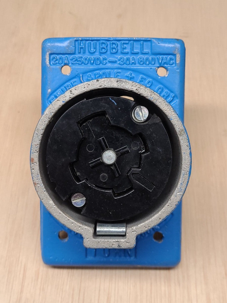 Hubbell HBL25403 30A 600V 4p 5w Locking Receptacle