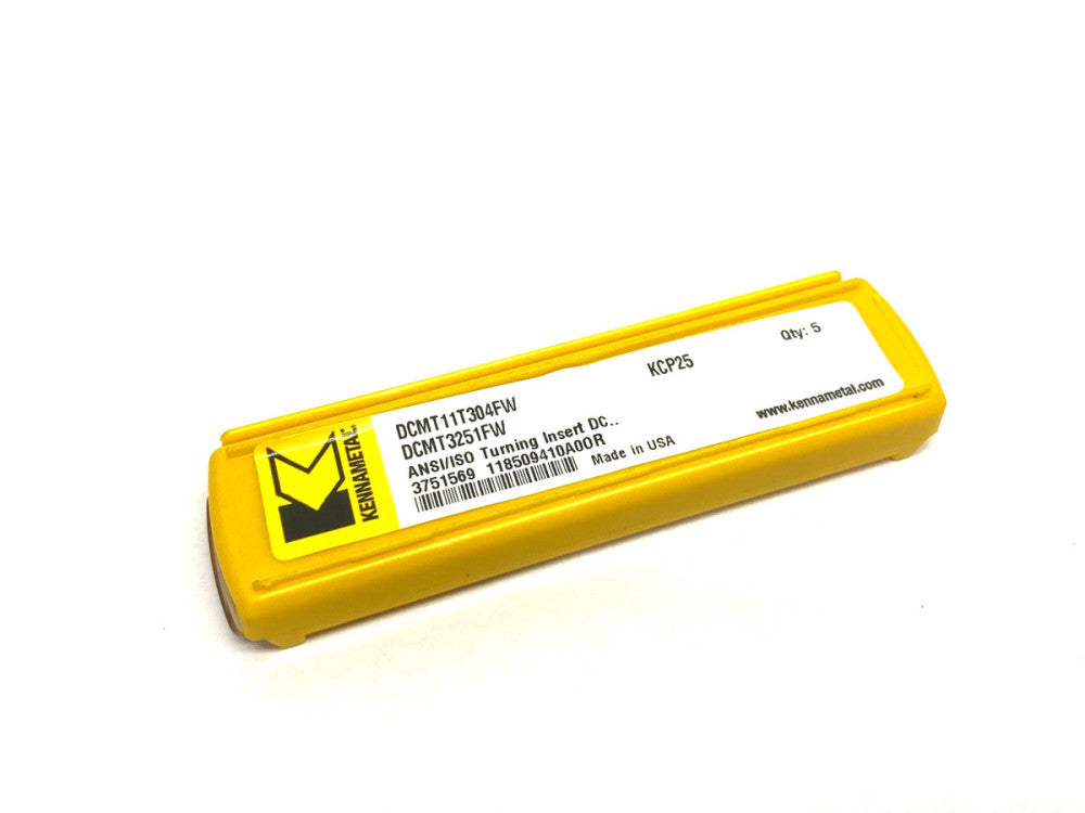 Kennametal 3751569 DCMT-FW Screw-On Inserts Grade KCP25 DCMT11T304FW PKG OF 5