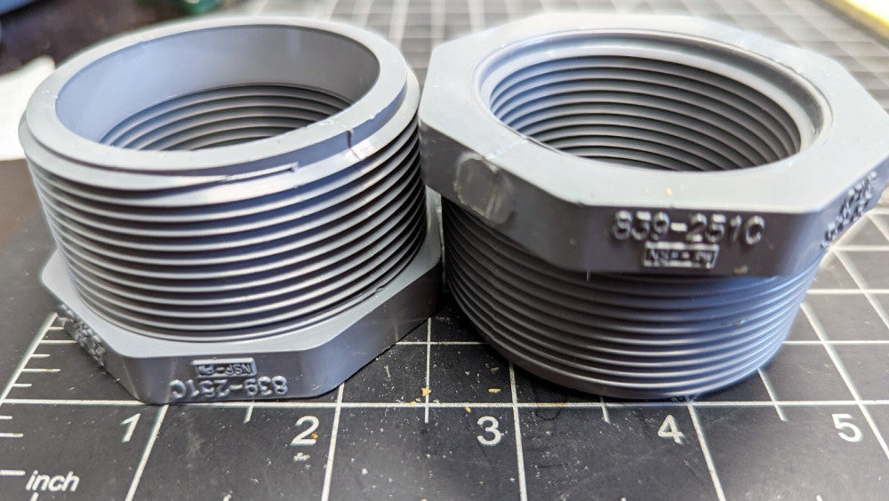 (2) 2" NPT Male x 1-1/2" NPT Female SCH 80 CPVC Threaded Reducer Bushing [N4FL]
