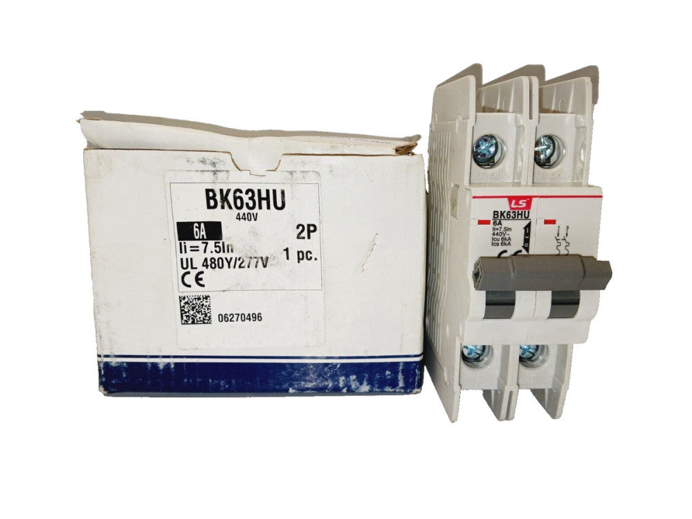 NEW LS ELECTRIC 6 AMP MINIATURE CIRCUIT BREAKER 2 POLE 480Y/277 VAC  BK63HU