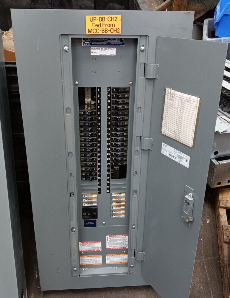 SQUARE D 225 AMP MAIN BREAKER NQOD PANELBOARD 42 CIRCUIT 208Y/120V 100 AMP MAIN