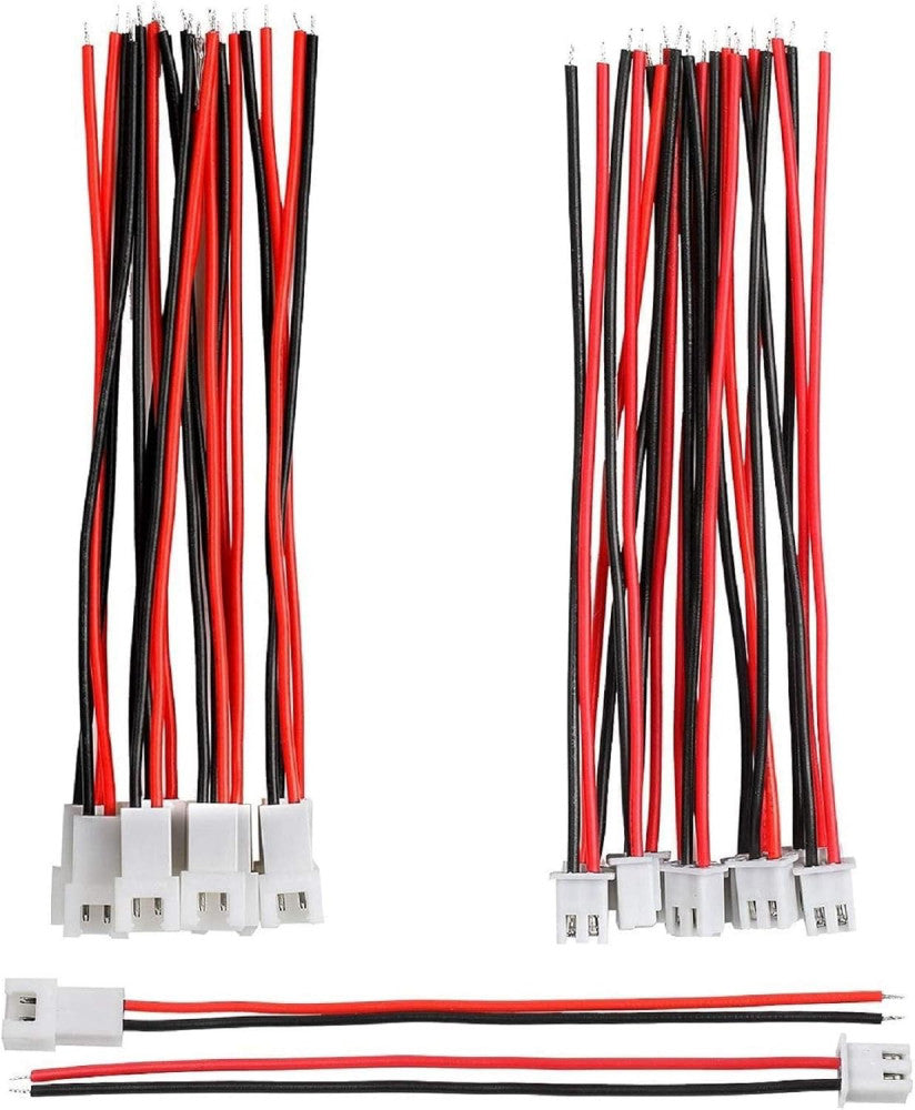 10 Pairs 1.25 mm JST 2 Pin Micro Electrical Male 10 Pairs--2 PIN-26AWG, 
