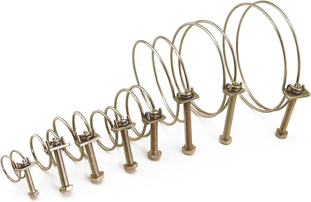 65Pcs Adjustable Steel Double Wire Tube Hose Clamp Assortment Kit, Bumnay 8 Size