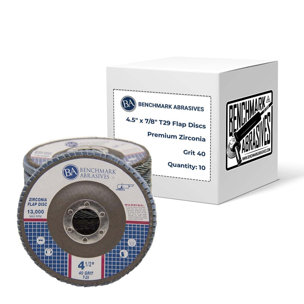4.5" x 7/8" Premium Zirconia T29 Angled Flap Discs 4 1/2 for Angle Grinder, S...