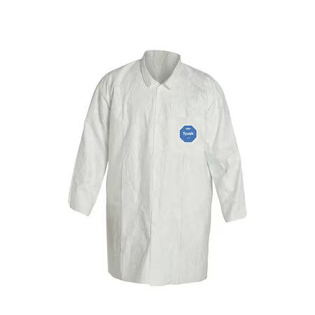 Dupont Ty212swh3x0008g1 Tyvek 400 Disposable Lab Coat, Tyvek(R) 400, Snaps