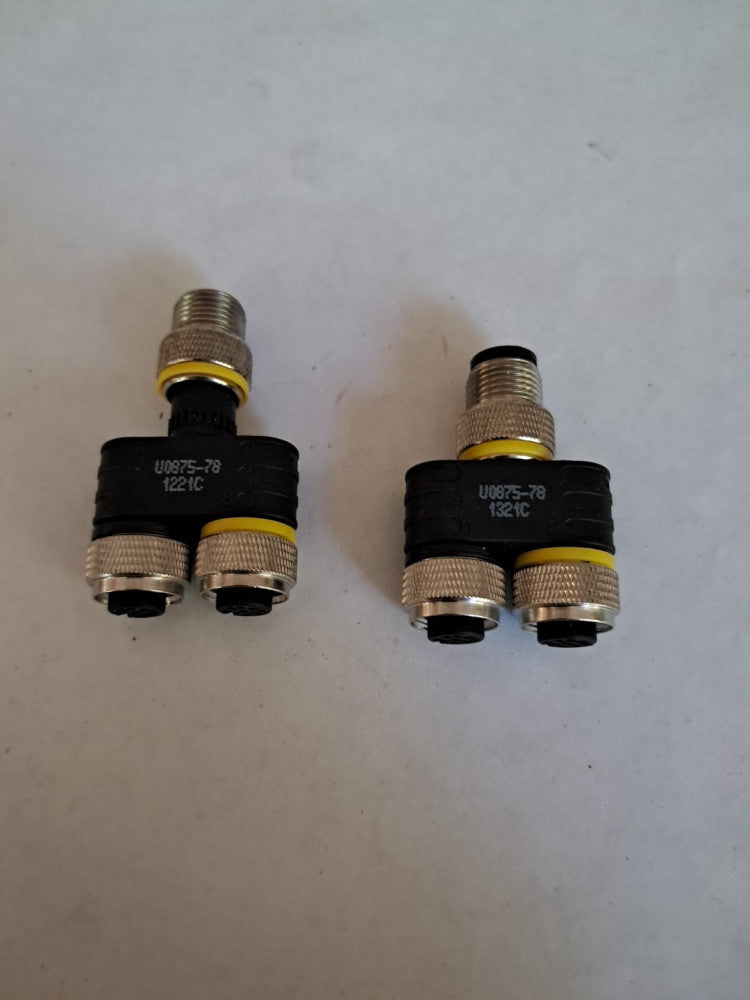 2 Turck YB2-FSM4.5-2FKM4.5 Splitter M12 Male - 2x M12 Female 5-Pin U0875-78