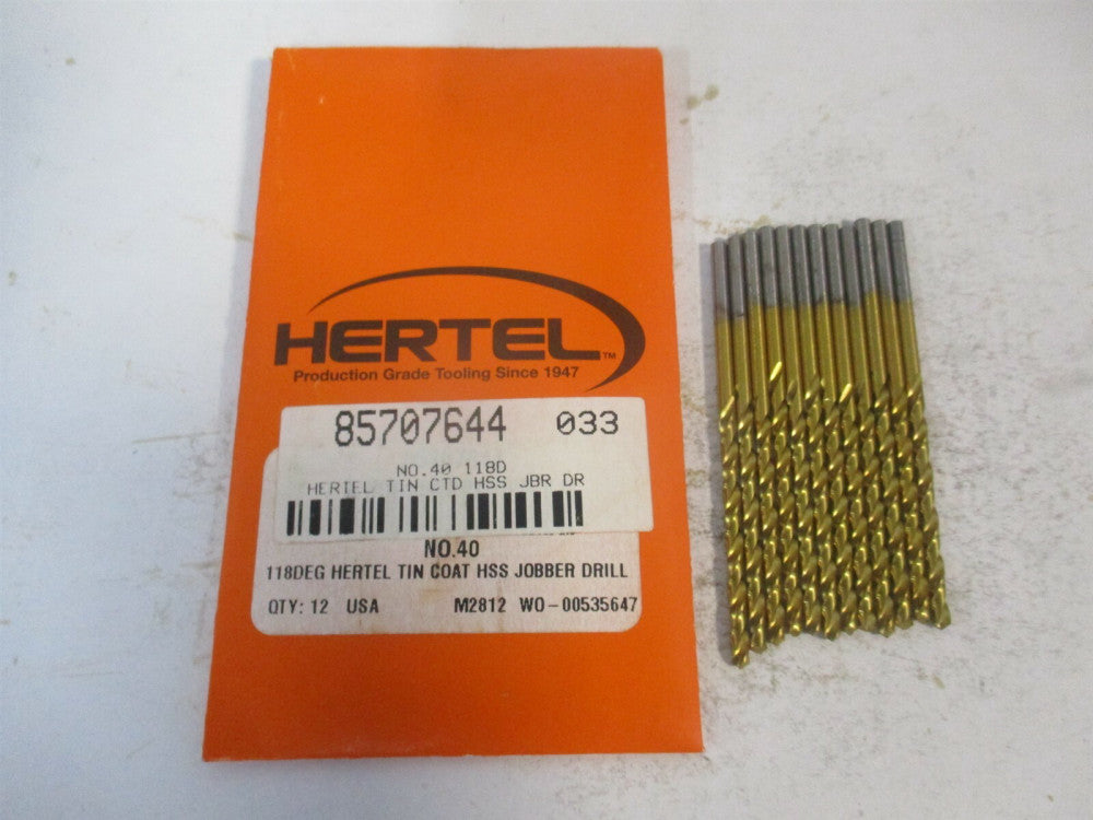 (85707644) #40 1-3/8" x 2-3/8" OAL 118° High Speed Steel Jobber Drill - Qty 12 