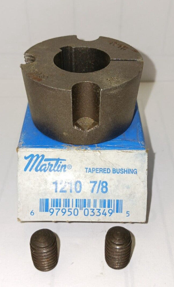 NEW MARTIN SPROCKET 1210 7/8 TAPERED BUSHING 0.875" BORE 3/16 X 3/32" KEYWAY