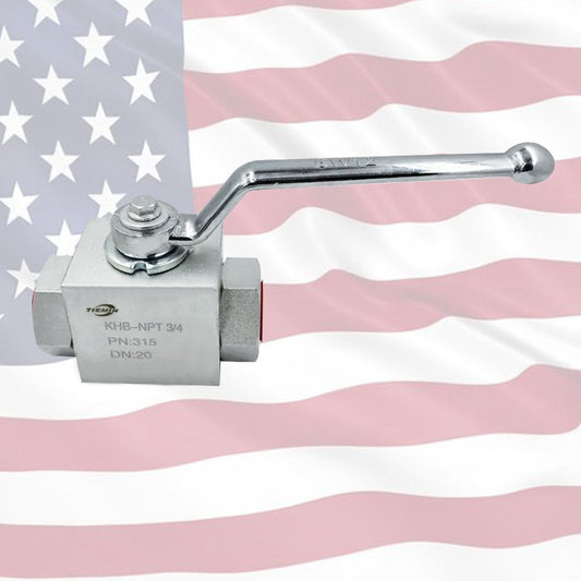 3/4Inch NPT 7250 PSI 2 way High Pressure Hydraulic Steel Ball Valve