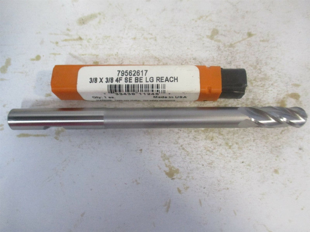 (11245) 3/8" x 1" x 3/8" x 5" OAL High Speed Steel 4 Flute Ball End Mill 