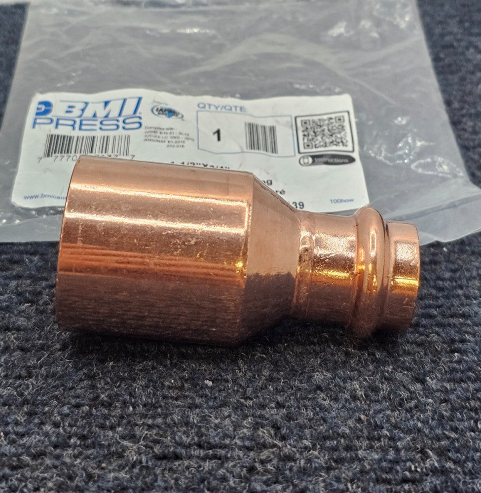 (QTY 3) BMI Press 47137: 1-1/2" x 3/4" FTG x Press-Fit Wrot Bushing