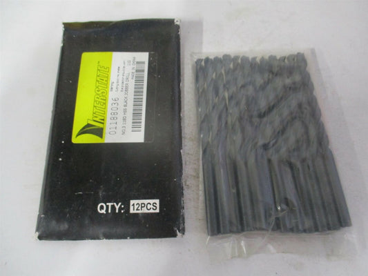 (01188036) #3 2-1/2 x 3-3/4" OAL 118° High Speed Steel Jobber Drill - Pack of 12