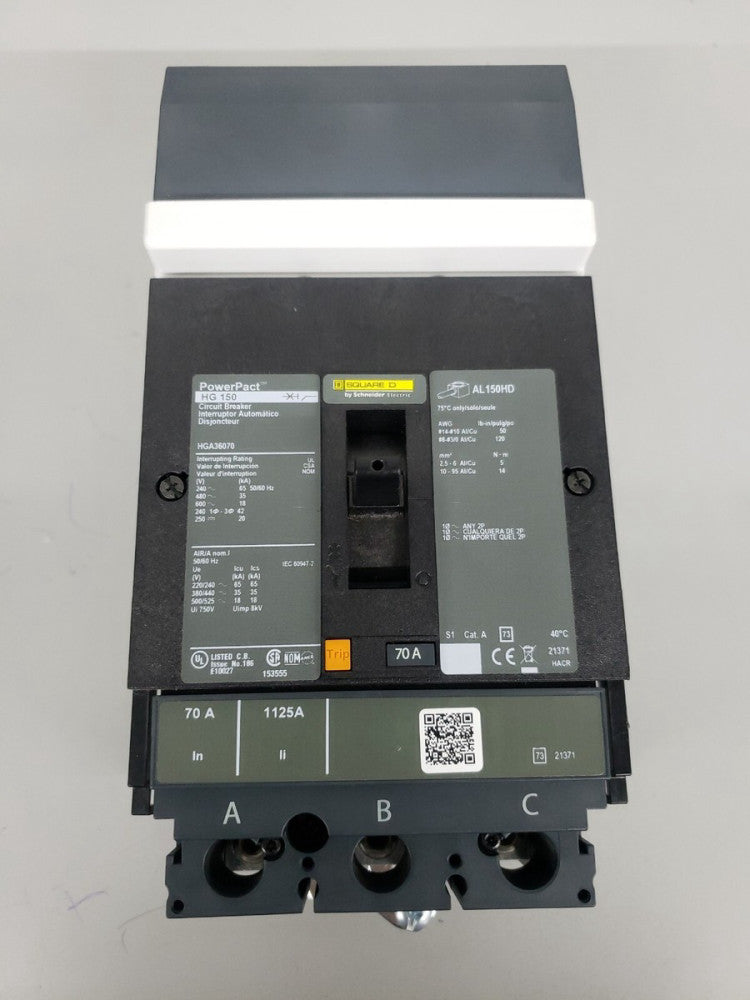 NEW NO BOX! SCHNEIDER ELECTRIC HGA36070 3 POLE 70 AMP