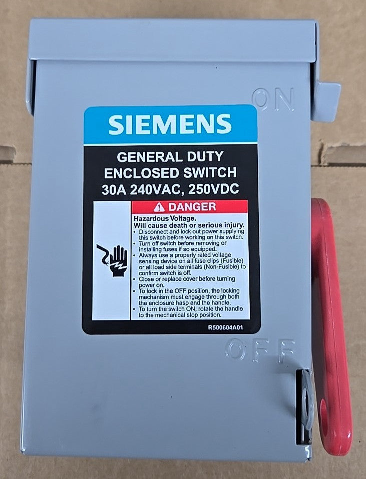 NEW General Duty 30 Amp 2-Pole 2-Wire 240-Volt Non-Fusible GNF221A